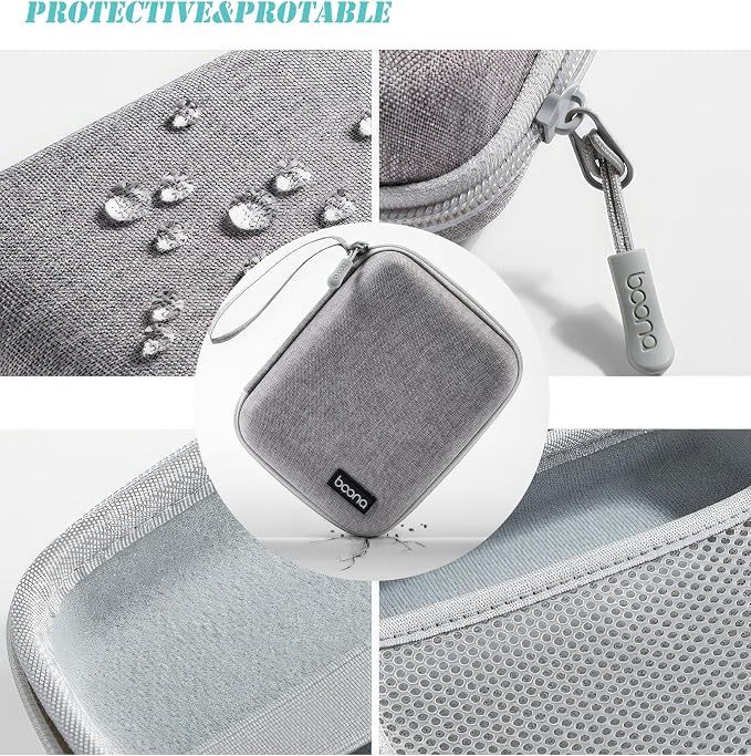 Portable Charger Organizer Case for MacBook, Grey EVA | Portable travel storage pouch, waterproof for laptop accessories, Magic Mouse, power bank and charging cords - Image 3