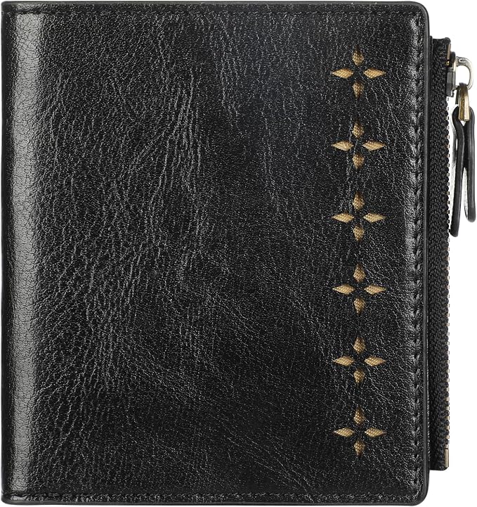 Ultra Thin Small Compact Leather Womens Girls Wallets RFID Blocking Credit Card Holder for Women by Lavemi