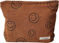 Cosmetic Bags for Women - Corduroy Cosmetic Bag Aesthetic Women Handbags Purses Smile Dots Makeup Organizer Storage Makeup Bag Girls Case Bags (A-Brown) by Gardsell