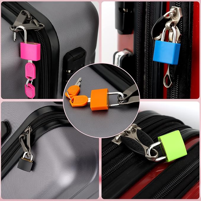 4 Pcs Suitcase Locks with Copper Keys Protect Your Belongings with Febwind's Set of 4 Mini Padlocks Multicolor Durable Locks for Suitcases Backpacks Boxes Cabinet and Laptop Bags - Image 6
