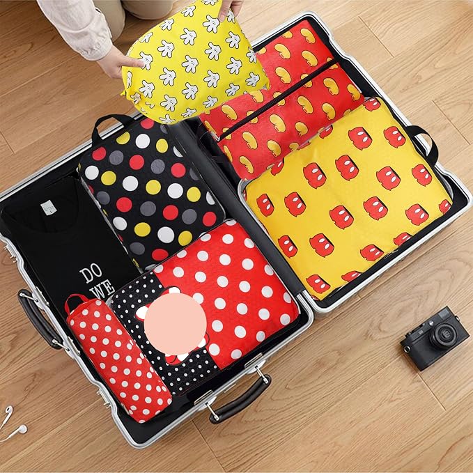 Compression Packing Cubes for Travel, 6 Set Red Dots Luggage Organizer, Lightweight Waterproof Expandable/Compression Bags Smell Proof Travel Packing Cubes for Suitcases - Image 6