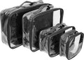 Clear Packing Cubes set of 4 / Packs 7-10 Days of Clothes/Premium PVC Plastic Storage Bags by EzPacking
