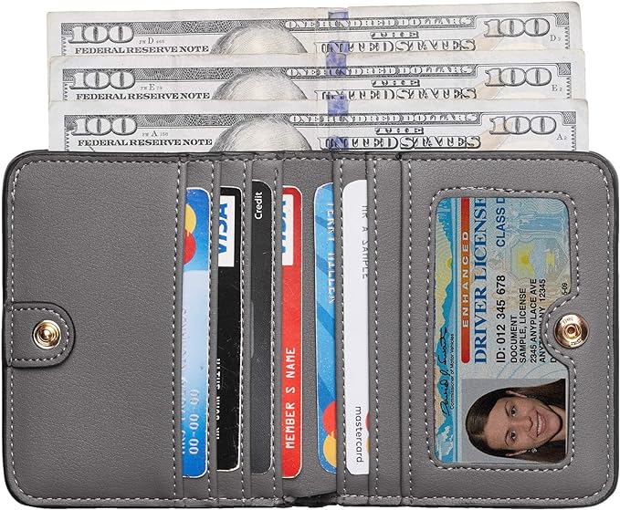 Toughergun Women’s Small Slim Leather Wallet with RFID Protection, Compact Bifold Mini Purse with Clear ID Window - Image 2