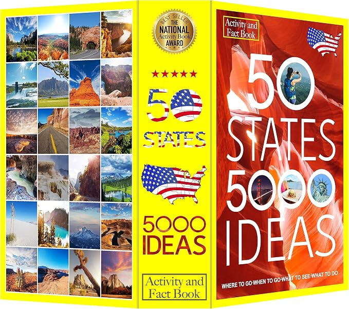 50 States Book Safe with Real Pages, Key Lock Diversion Hidden Safe | Hidden safe box and hollow storage compartment for cash money. Decorative book box stash case for passport savings. - Image 5