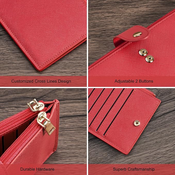 Travelambo RFID Wallet Women Large Size Bifold Multi Card Wallet Case with Zipper Pocke Credit Card Holder for Women - Image 6