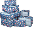 Vercord 7 Set Travel Packing Organizers Cubes Luggage Suitcase Organizer Bags Clothes Underwear Cube Shoe Pouch Pack Blue Flower by Vercord