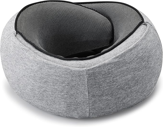 Travel Pillow with Hood (Light Gray) - for Airplane Travel and Car Ride Nap, Foldable Hood, Slow-Rebound Memory Foam, 360 Ergonomic Design, Compact and Portable in Travel Bag - Image 6