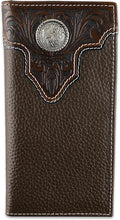 F&L CLASSIC Men's RFID Vintage Look Genuine Leather Long Bifold Wallet Checkbook Wallets,brown,240-81 by FLCLASSIC