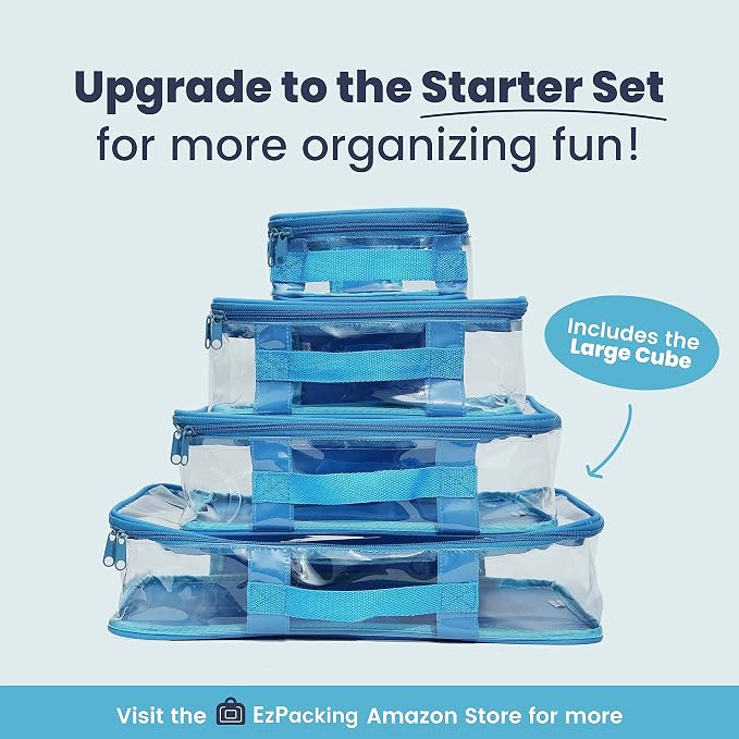 Large Clear Travel Packing Cube/See-Through PVC Organizer for Suitcase/Multipurpose Pouch w/Handle/Dress Shirts, Pants, Cashmere, Sweaters & Seasonal Linen Storage Protection (Royal Blue) - Image 6