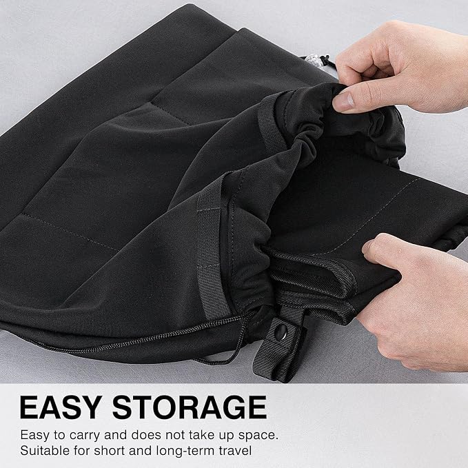 Airplane Tray Table Cover with Under Desk Attachment Set, Travel Tools for Seat Back Organize & Belongings Storage, Foldable Flight Organizer with Water Bottle Holder (Black) - Image 3
