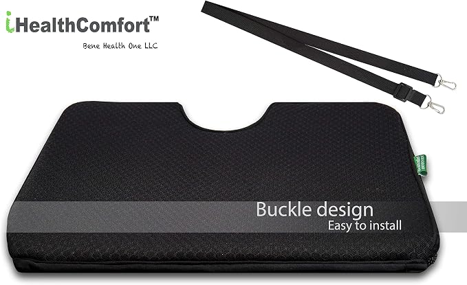 IHEALTHCOMFORT(19.7×17.7inches Extra Large Sciatica Seat Cushion for Office Chair,Oversized Car and Truck Seat Cushion,U-Cut Long Sitting Pain Relief Chair Pad - Image 6