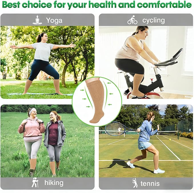 Compression Socks for Women &Men Wide Calf, Plus Size 15-20 mmhg,Knee High,compression stockings - Image 5