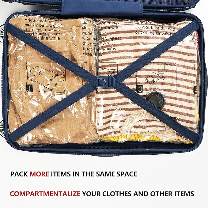 Vacuum Seal Bags for Clothing Travel and Home Storage, Travel Vacuum Bags with Electric Pump, Space Saver Compression Packing Cubes for Luggage Suitcase Bedding Blankets Clothes, 28 Combo - Image 5