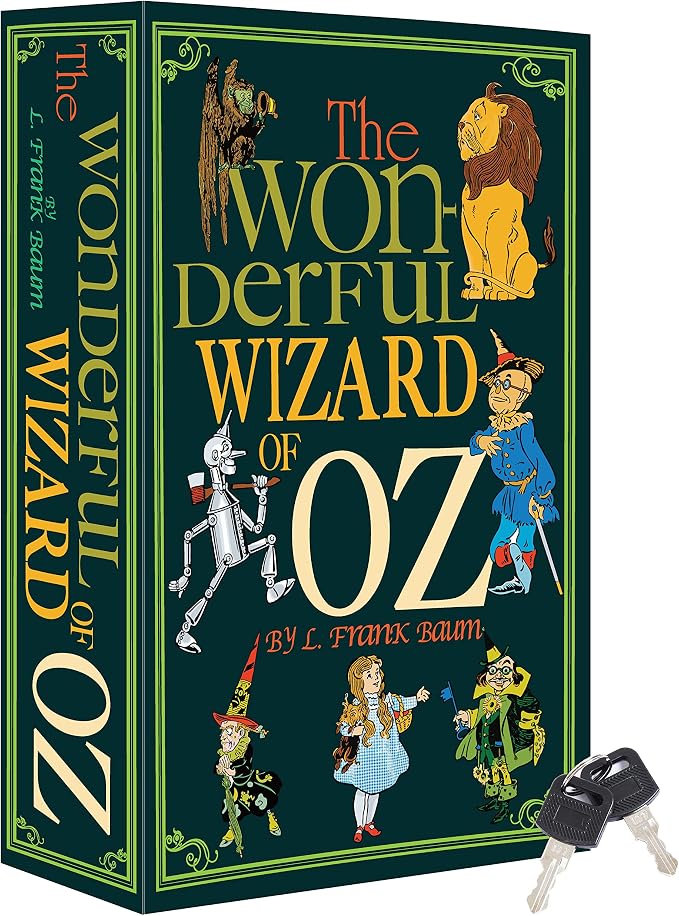 Wizard of Oz Diversion Book Safe with Key Lock, Secret Hidden Storage Box, Real Paper Pages, 9.3''x6.0''x2.3'', Includes 2 Keys, Sturdy Steel Metal Vault, Hollowed Out Book,Hidden Secret Compartment by Ulixu