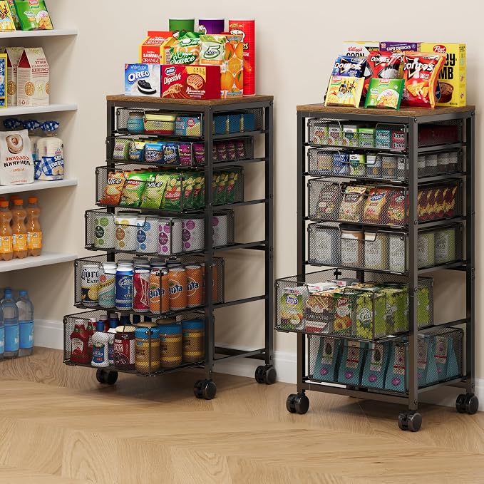 Rolling Storage Cart with 6 Drawers, Craft Cart with Lockable Wheels | Storage Drawer Organizer, Utility Cart for Classroom, Closet, Pantry, Bathroom, Kitchen, Art, Dorm, Office - Image 6