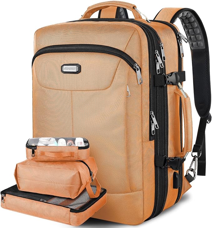 VECKUSON 50L Carry-On Backpack, TSA Approved for Flights, Extra Large Gaming & Travel Laptop Bag, 3 Packing Cubes, RFID Anti-Theft, Heavy Duty Weekender for Men & Women by TryingtoBuyHappiness