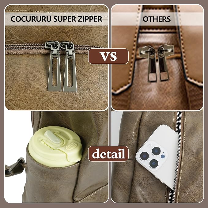 Women Backpack Purse PU Leather Anti-theft Casual Shoulder Bag Fashion Ladies Satchel Bags - Image 7