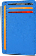 Leather Slim Minimalist RFID Blocking Front Pocket Wallet, Water Blue by OakLeathers