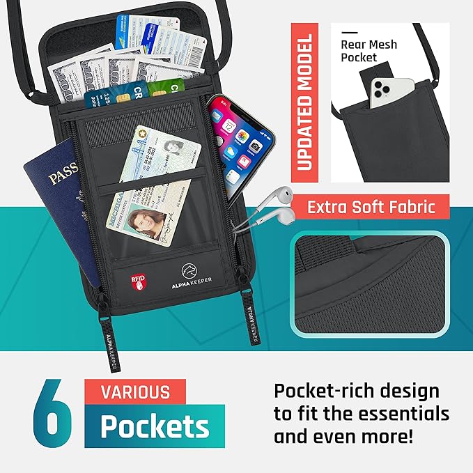 Neck Wallet, Travel Pouch For Passport Holder And Documents, Travel Neck Wallet For Traveling Women - Image 4