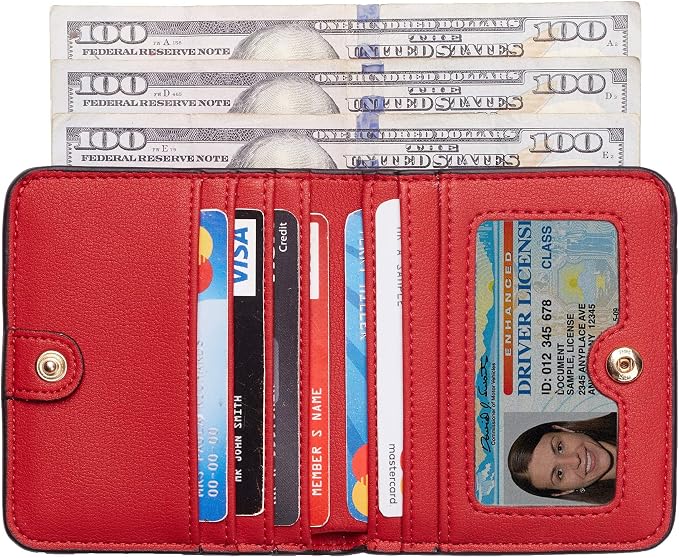 Toughergun Women’s Small Slim Leather Wallet with RFID Protection, Compact Bifold Mini Purse with Clear ID Window - Image 2