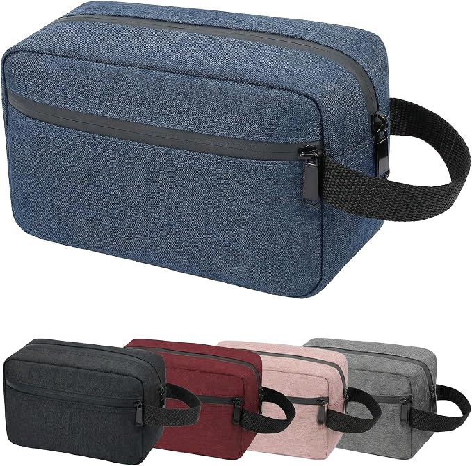 DSYSC Travel Toiletry Bag for Women & Men, Small Makeup Bag | Water-Resistant Cosmetic Bag, Cosmetic Pouch, Traveling Dopp Kit, Travel Essentials Accessories, Blue by DSYSC