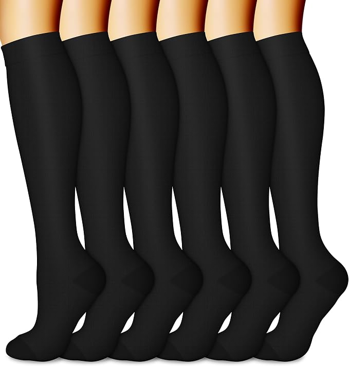 CHARMKING 6 Pairs-Compression Socks for Women & Men Circulation Best Support for Nurses, Running, Athletic,Flight Travel by CHARMKING