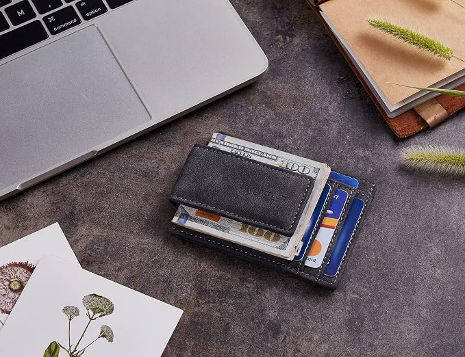 Toughergun Slim Wallet for Men RFID Blocking Money Clip, Minimalist Front Pocket Credit Card Holder, Magnetic Thin Mens Wallets with ID Window - Image 6