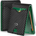 GSOIAX Slim Wallet for Men Rfid Blocking Leather Bifold Front Pocket Carbon Fiber Men's Money Clips Credit Card Holder With Gift Box by GSOIAX