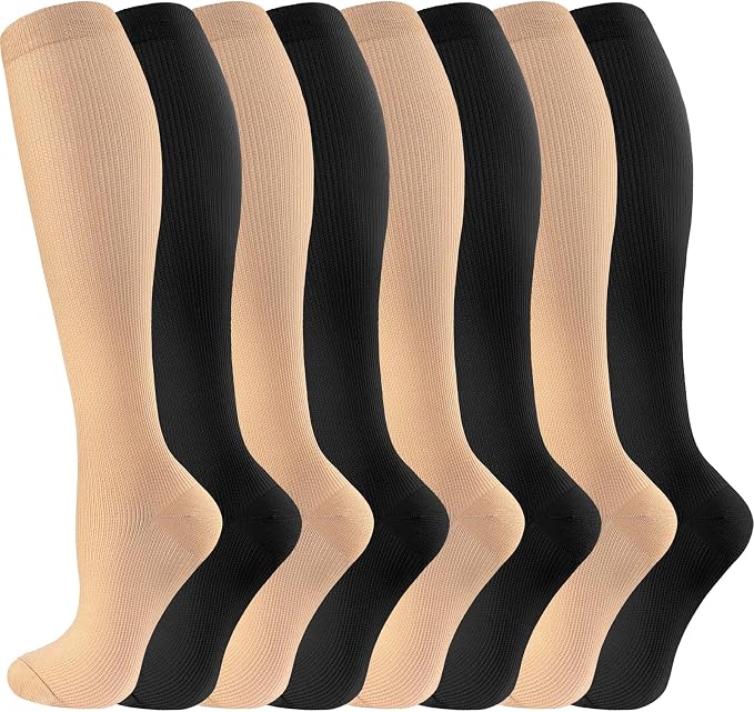 cerpite Compression Socks for Women & Men Circulation 8 Pairs Compression Socks 20-30 mmhg Best for Running,Nurse,Travel by Cerpitesportsstyles