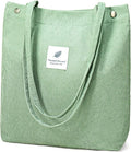 Corduroy Tote Bag for Women Crossbody Bags Lightweight Handbags Shoulder Bag with Zipper Pockets for Work Shopping by AMXNX