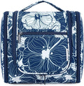 Narwey Hanging Toiletry Bag for Women Travel Makeup Bag Organizer Toiletries Bag for Cosmetics Essentials Accessories (Large, Blue Lotus) by Narwey