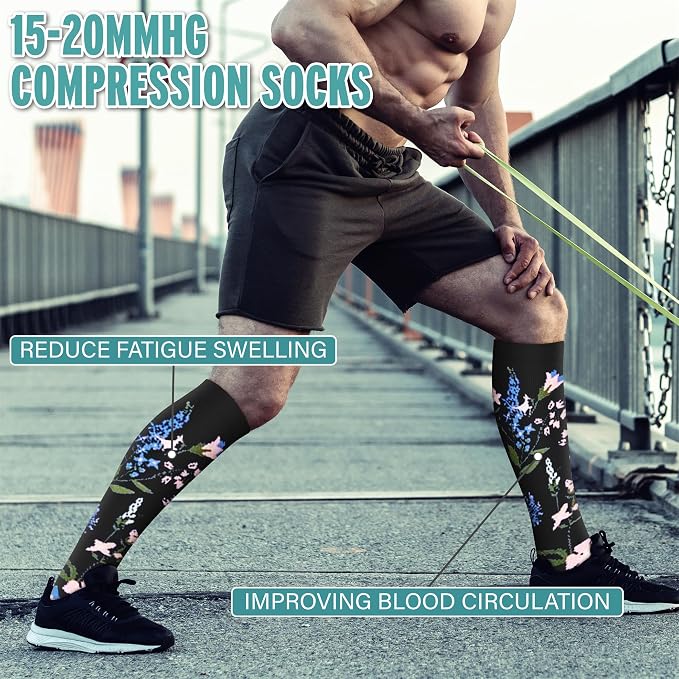3 Pairs Compression Socks for Women & Men 15-20 mmHg- Best Support for Nurses, Running, Hiking, Recovery & Flight Socks - Image 3
