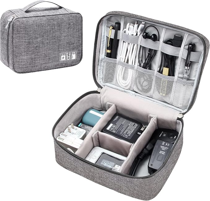 SELLYFELLY Electronics Organizer Travel Universal Cable Organizer Bag Waterproof Electronics Accessories Storage Cases for Cable, Charger, Phone, USB, SD Card, Hard Drives, Power Bank, Cords by SELLYFELLY