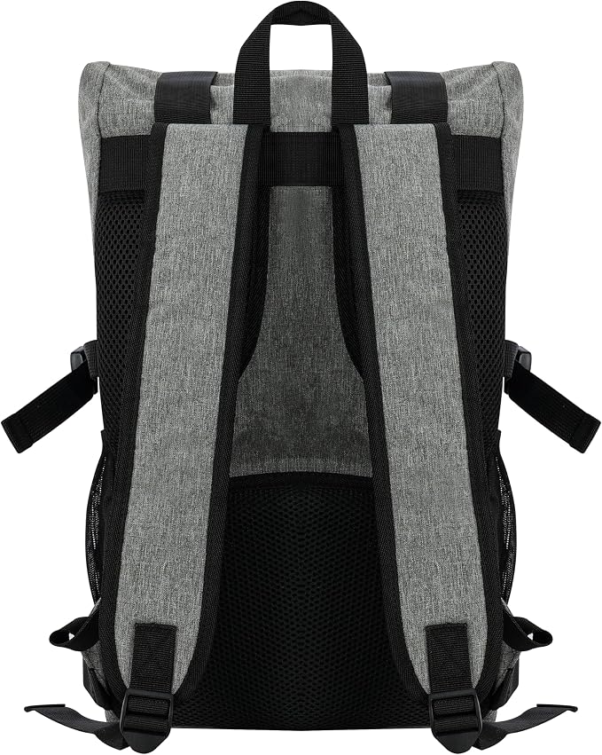 zazzy Smell Proof Bag with Combination Lock, Weather Resistant Lockable Smell Proof Backpack, Expandable Backpack Grey - Image 3