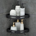 Adhesive Corner Shelf Bathroom Shower Caddy Organizer for Kitchen Toilet No Drilling 2-Tier Bathroom Corner Shelves Shower Caddies | For Kitchen Toilet No Drilling 2-Tier Bathroom Corner Shelves Shower Caddies Black by Hoomtaook