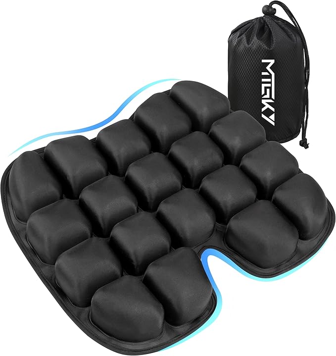 Travel Cushion for Airplane,Portable&Adjustable Air Seat Cushion,Inflatable Cushion for Travel,Coccyx Tailbone Pain Relief Chair Pad by Mtgky-Airseatcusihon
