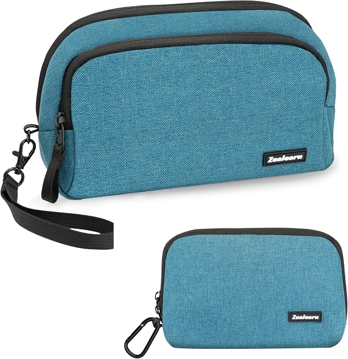 Electronics Organizer Travel Case, Cord Organizer Travel Essentials, Cable Bag, Tech Pouches,Blue 19NV & 20NV by Zealearn