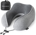 Travel Pillows for Airplanes,100% Pure Memory Foam Travel Neck Pillow | Washable Cotton Cover,Comes with 3D Eye Mask,Earplugs,Storage Bag,Ideal Travel Gift,Relieve Neck Pressure,Grey by Unknown