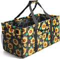 Joyfol Day Extra Large Utility Tote Bag, Reusable Grocery Bags Foldable, Upgraded Metal Frame, With Sturdy Handles Reinforced Bottom Heavy Duty Oxford Fabric Moving Shopping Bags, Sunflower by JoyfolDay