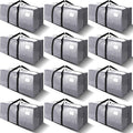 VELVETSURE 12 Pack Heavy Duty Extra Large Moving Bags W/Backpack Straps - Strong Handles & Zippers, Storage Totes For Space Saving, Fold Flat, Alternative to Moving Box and Storage Bin, Silver by VELVETSURE