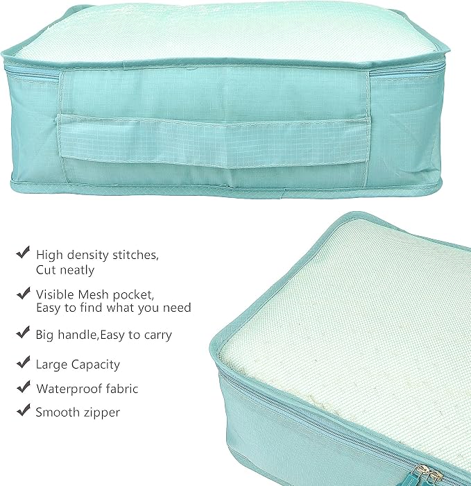 Vercord 7 Set Travel Packing Organizers Cubes Luggage Suitcase Organizer Bags Clothes Underwear Cube Shoe Pouch Pack Blue - Image 5
