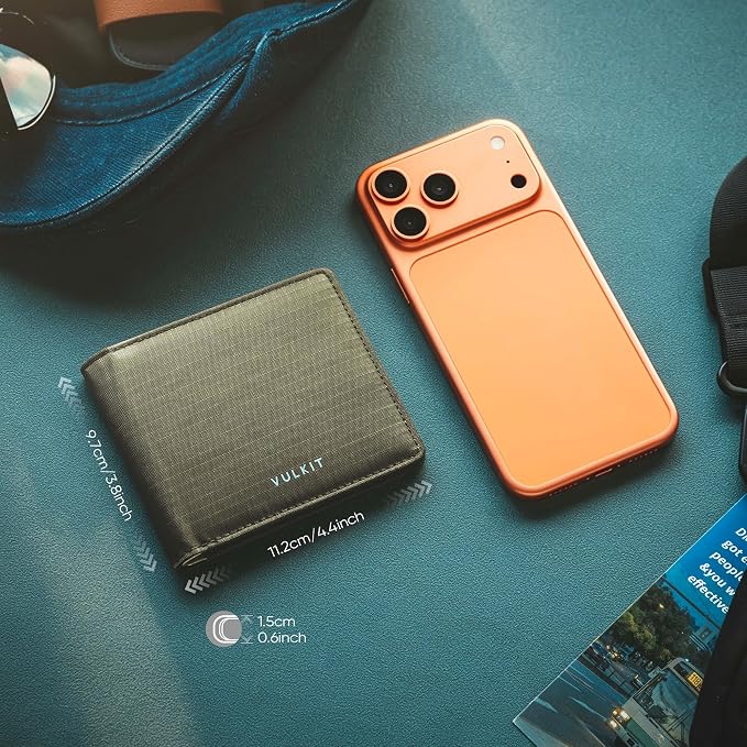 VULKIT Lite Wallet, RFID Blocking Bifold Wallets, Minimalist, Water-repellent & Wear-resistant - Image 6