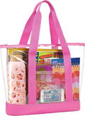 Handy Laundry Clear Tote Bag - Zipper Closure, Long Shoulder Strap, Fabric Trimming. by Handy+Laundry