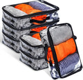 6 Pieces Large Clear Travel Packing Cube Clear Vinyl Zippered Storage Bags See Through Moving Bag PVC Multipurpose Pouch with Handle for Suitcase Shirts Dress Storage (Black, 15.8 x 10.2 x 3.9 Inch) by Hillban