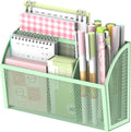 3-Grid Magnetic Pencil Holder, Strong Magnet Locker Organizer, Mint Green | Mesh Magnetic Shelf, Marker Holder Perfect for Whiteboard, Refrigerator and Locker Accessories by DALTACK