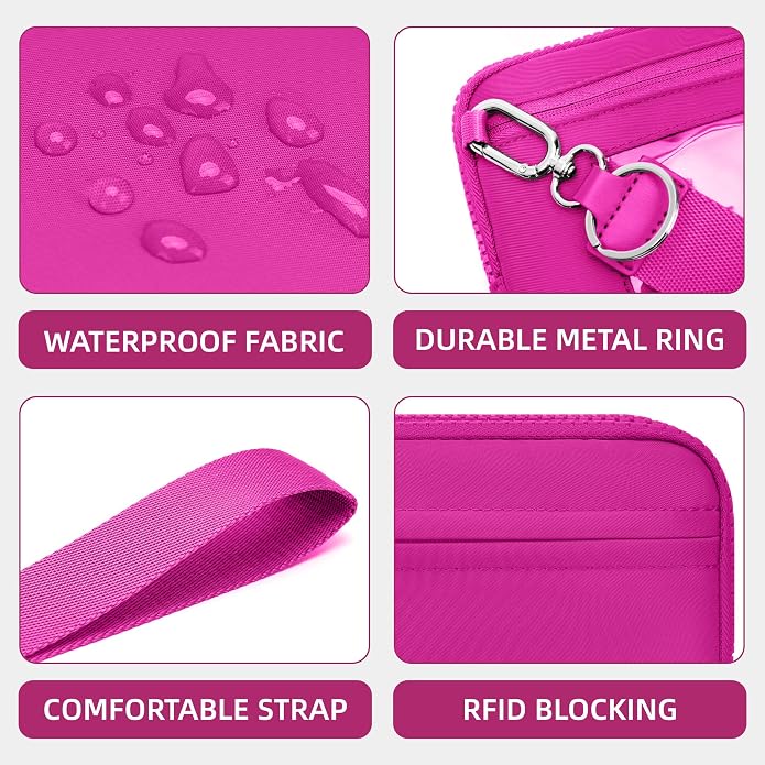 FODOKO Wristlet wallets for Women RFID crossbody bags with 4 Zippers | Checkered quilted nylon with credit card slots, cell phone organizer, and coin purse for travel and everyday carry - Image 5