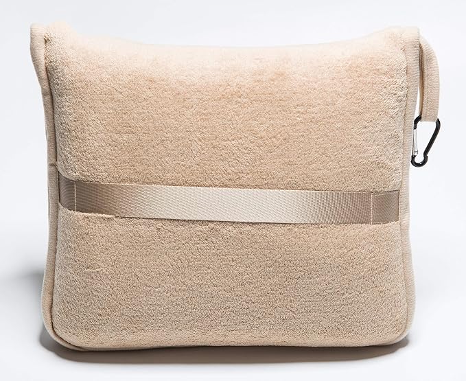 BlueHills Premium Soft Plush Travel Blanket Value Pack Set of 2 - Airplane Travel Essential Flight Blanket Throw in a case Compact Car Plane Travel Gift – Beige and Royal Blue. - Image 7