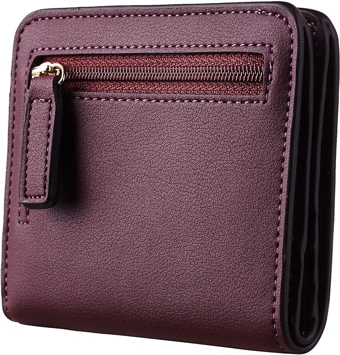Toughergun Women’s Small Slim Leather Wallet with RFID Protection, Compact Bifold Mini Purse with Clear ID Window - Image 5