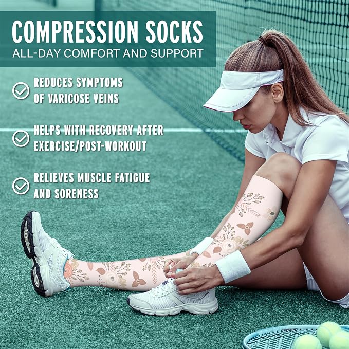 3 Pairs Compression Socks for Women & Men 15-20 mmHg- Best Support for Nurses, Running, Hiking, Recovery & Flight Socks - Image 2