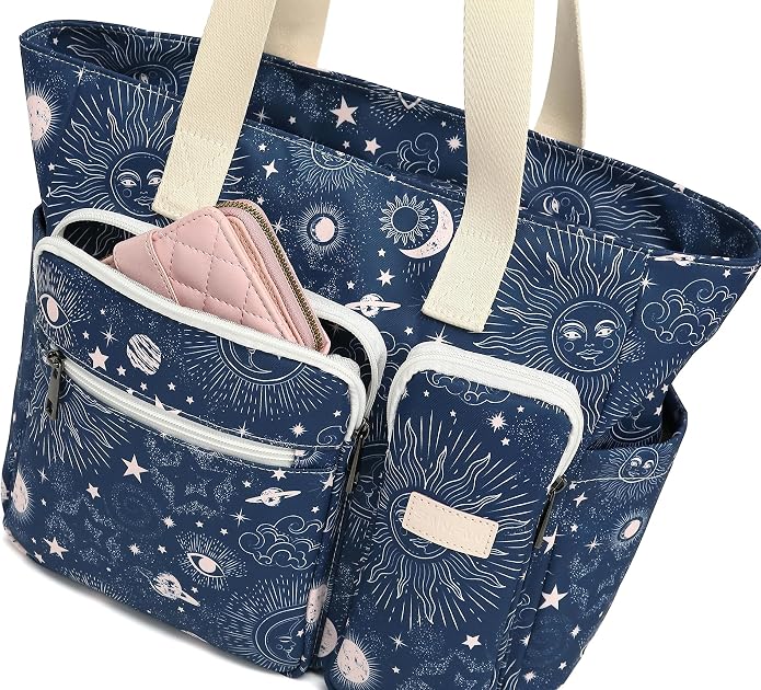 Women Tote Bag With Muti-Pockets,Lightweight Shoulder Bag,Large Capacity Handbag for Travel, Work, Gym - Image 4